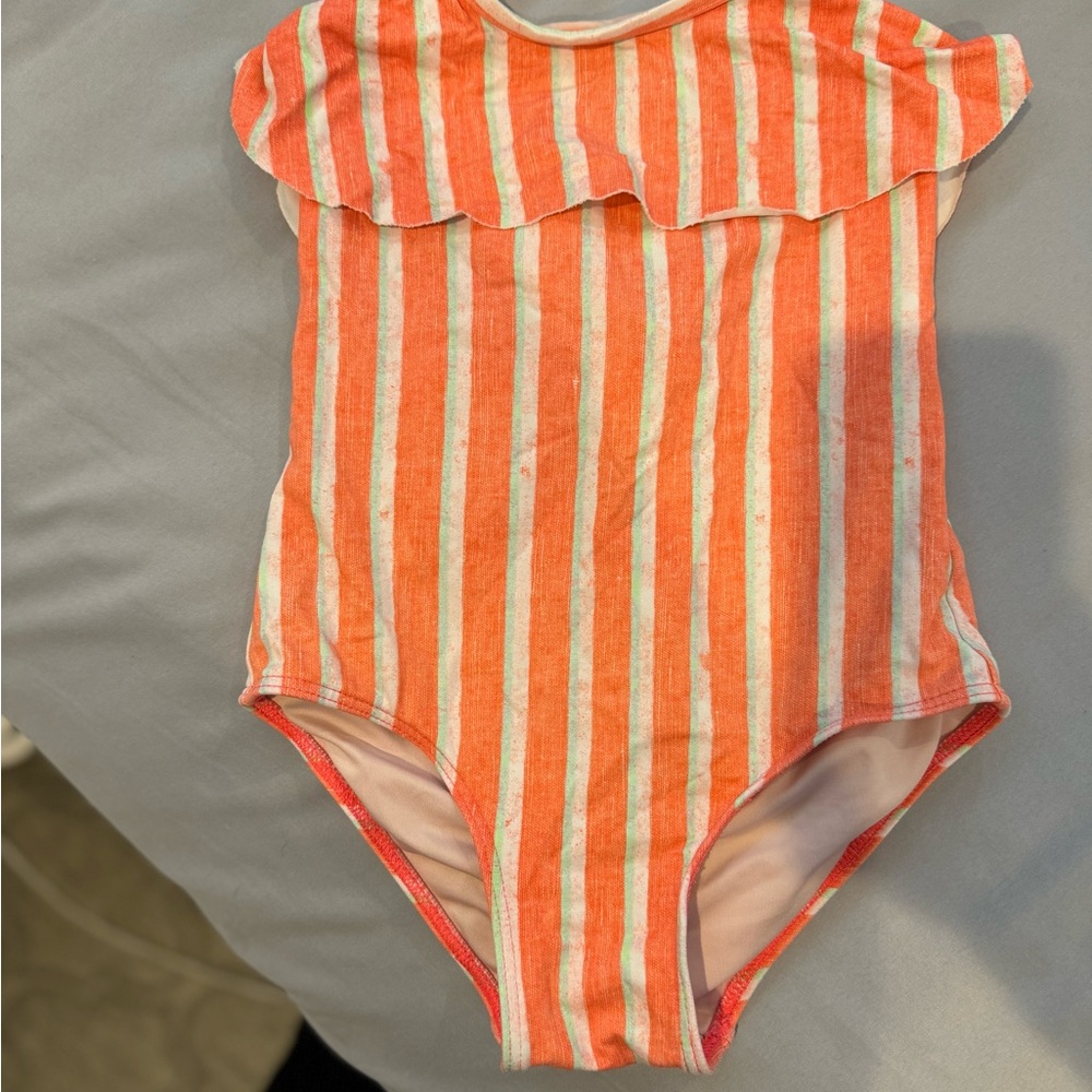 Vibrant Striped Kids Swim One Piece